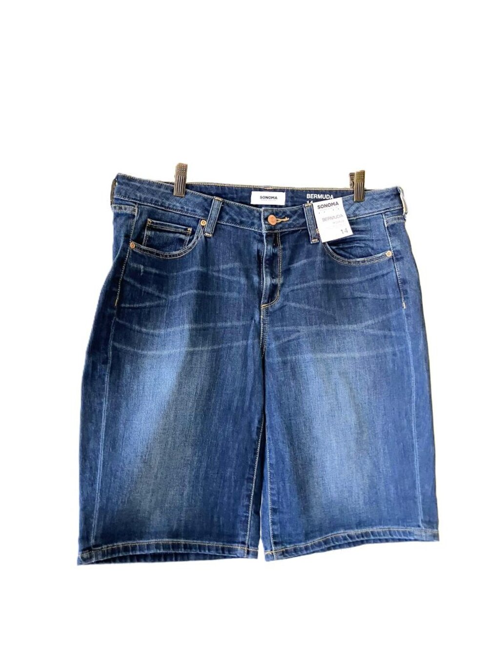 NWT Sonoma Goods For Life Mid Rise Bermuda Denim Shorts Size 14